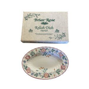 Churchill Briar Rose Relish Dish Ravier Oval Floral Pattern Microwave & Dishwash